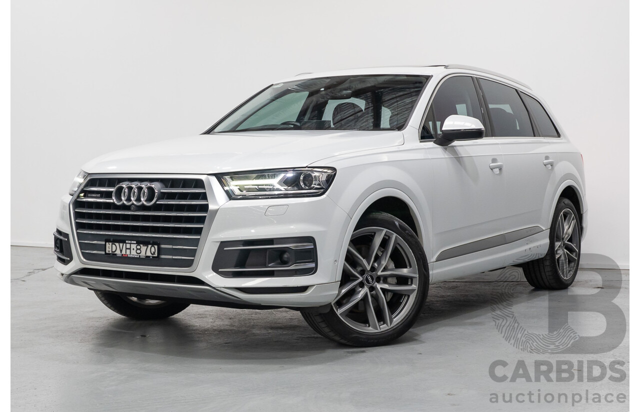 4/2018 Audi Q7 3.0 TDI Quattro (AWD) 4M MY18 4d Wagon Glacier White Metallic Turbo Diesel V6 3.0L - 7 Seater