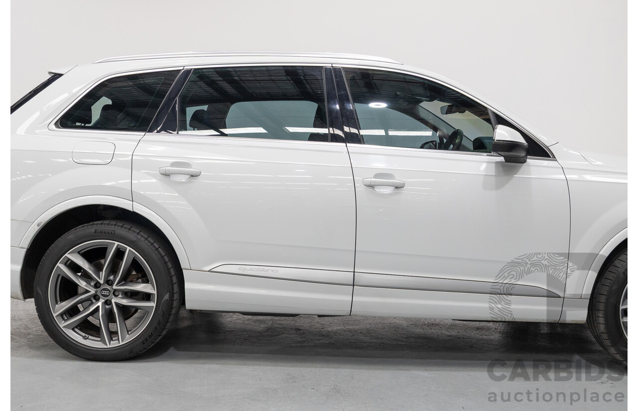 4/2018 Audi Q7 3.0 TDI Quattro (AWD) 4M MY18 4d Wagon Glacier White Metallic Turbo Diesel V6 3.0L - 7 Seater