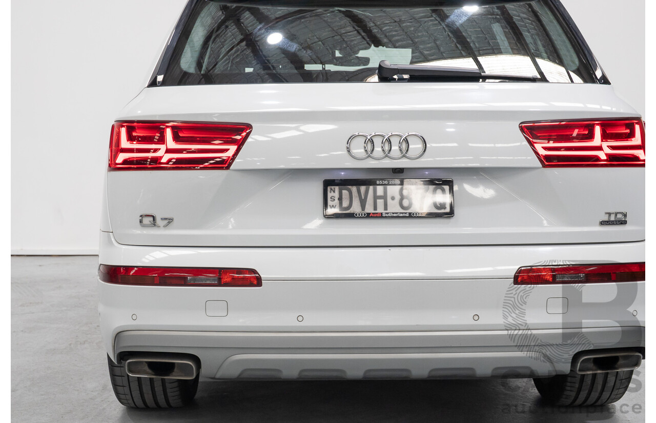 4/2018 Audi Q7 3.0 TDI Quattro (AWD) 4M MY18 4d Wagon Glacier White Metallic Turbo Diesel V6 3.0L - 7 Seater