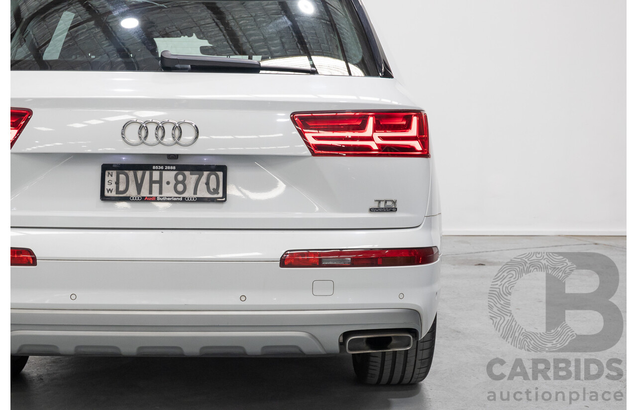 4/2018 Audi Q7 3.0 TDI Quattro (AWD) 4M MY18 4d Wagon Glacier White Metallic Turbo Diesel V6 3.0L - 7 Seater