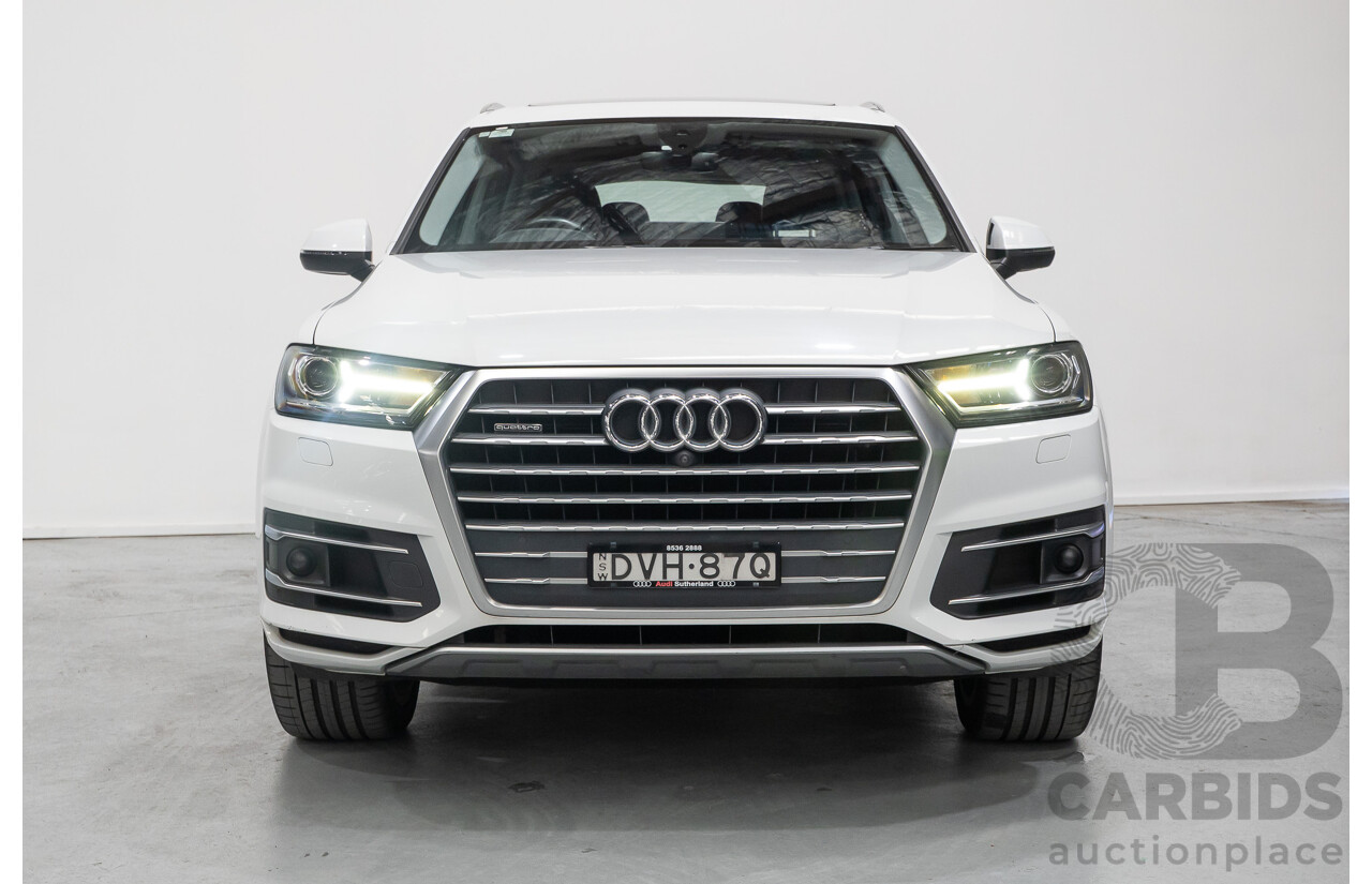 4/2018 Audi Q7 3.0 TDI Quattro (AWD) 4M MY18 4d Wagon Glacier White Metallic Turbo Diesel V6 3.0L - 7 Seater