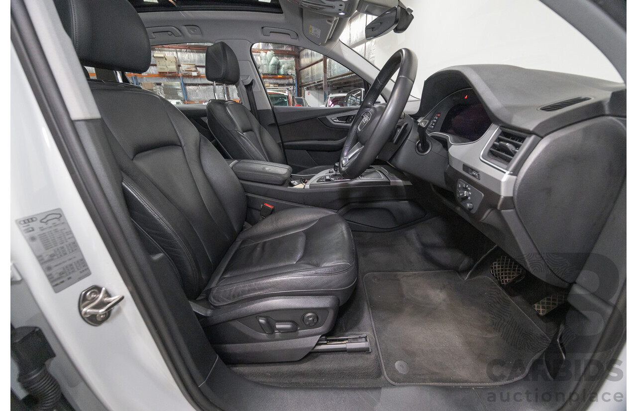 4/2018 Audi Q7 3.0 TDI Quattro (AWD) 4M MY18 4d Wagon Glacier White Metallic Turbo Diesel V6 3.0L - 7 Seater