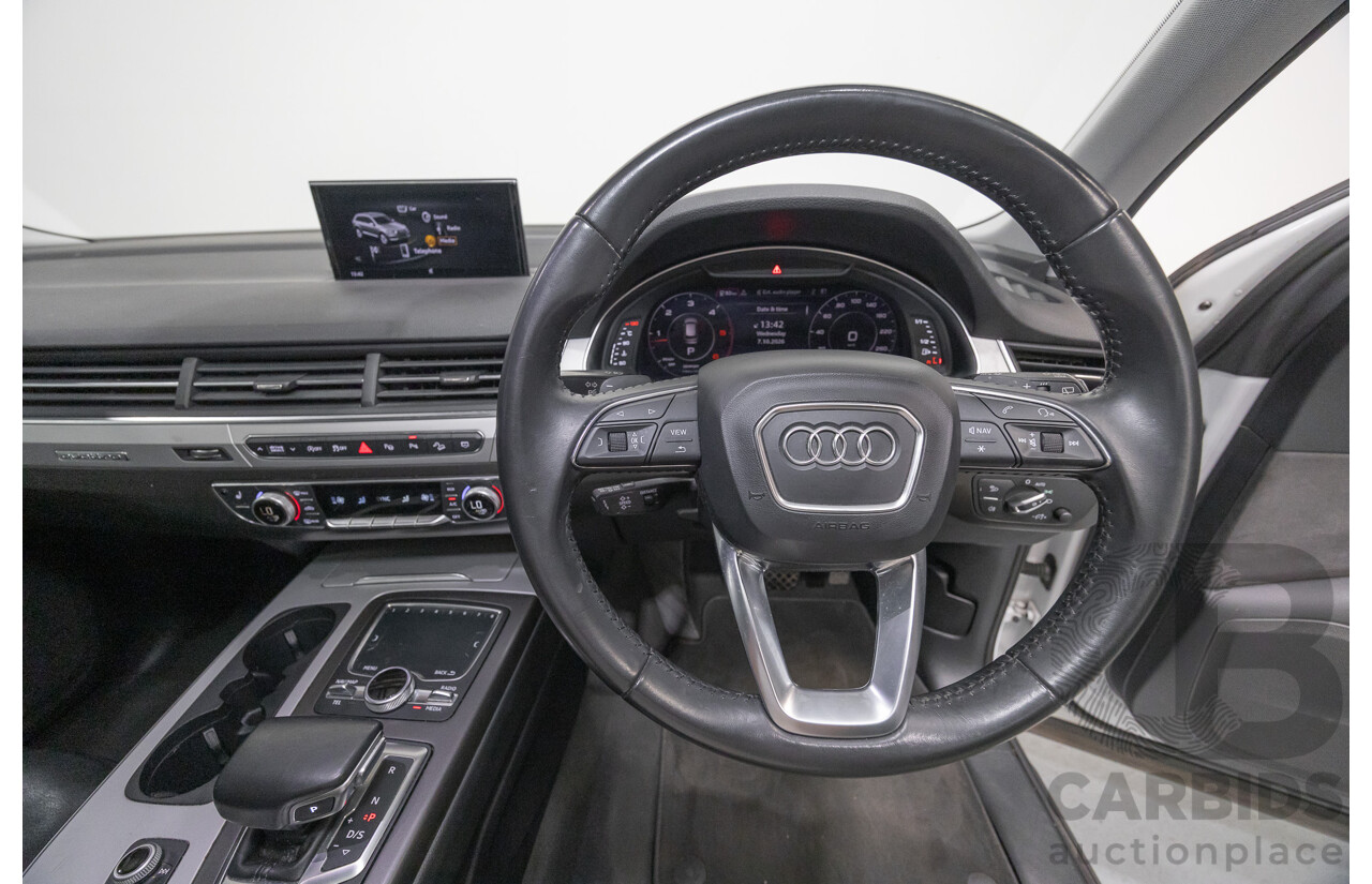 4/2018 Audi Q7 3.0 TDI Quattro (AWD) 4M MY18 4d Wagon Glacier White Metallic Turbo Diesel V6 3.0L - 7 Seater