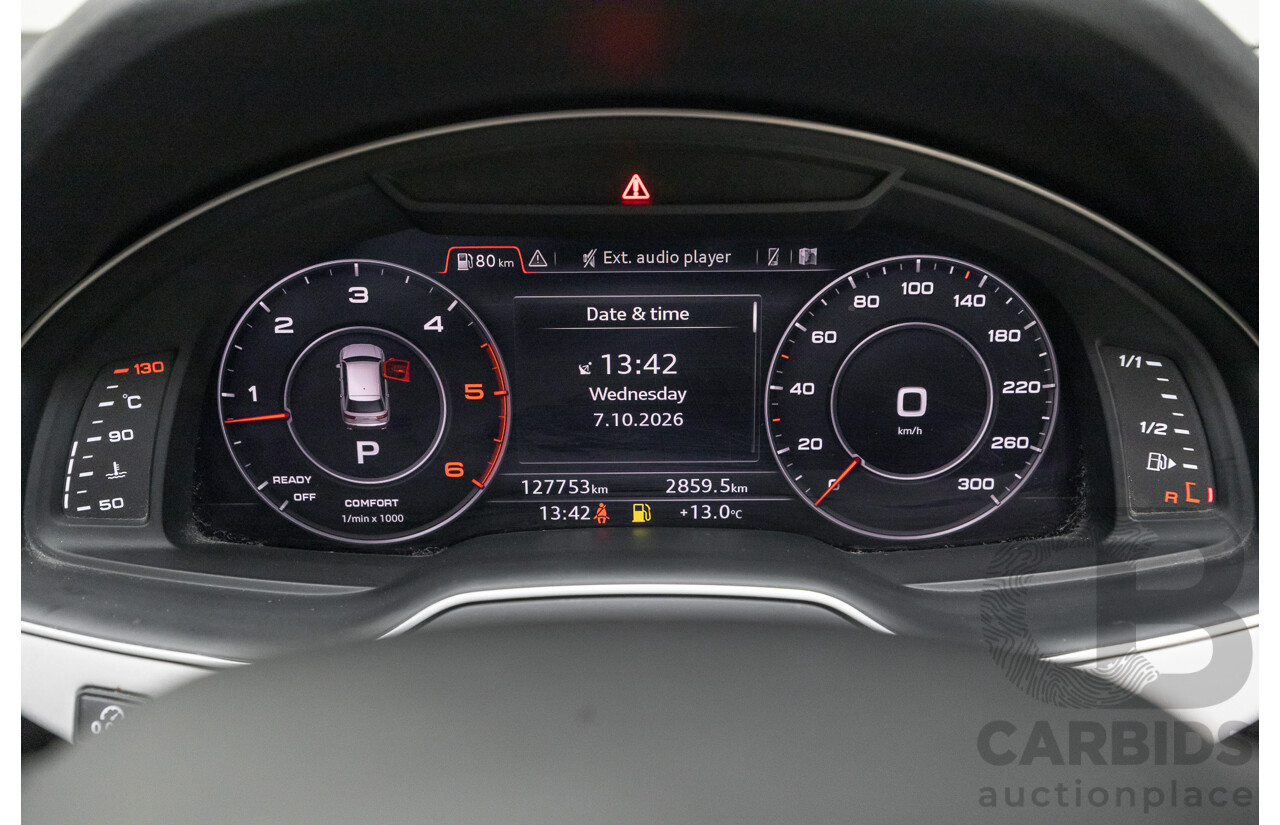 4/2018 Audi Q7 3.0 TDI Quattro (AWD) 4M MY18 4d Wagon Glacier White Metallic Turbo Diesel V6 3.0L - 7 Seater