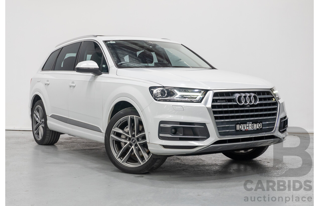 4/2018 Audi Q7 3.0 TDI Quattro (AWD) 4M MY18 4d Wagon Glacier White Metallic Turbo Diesel V6 3.0L - 7 Seater