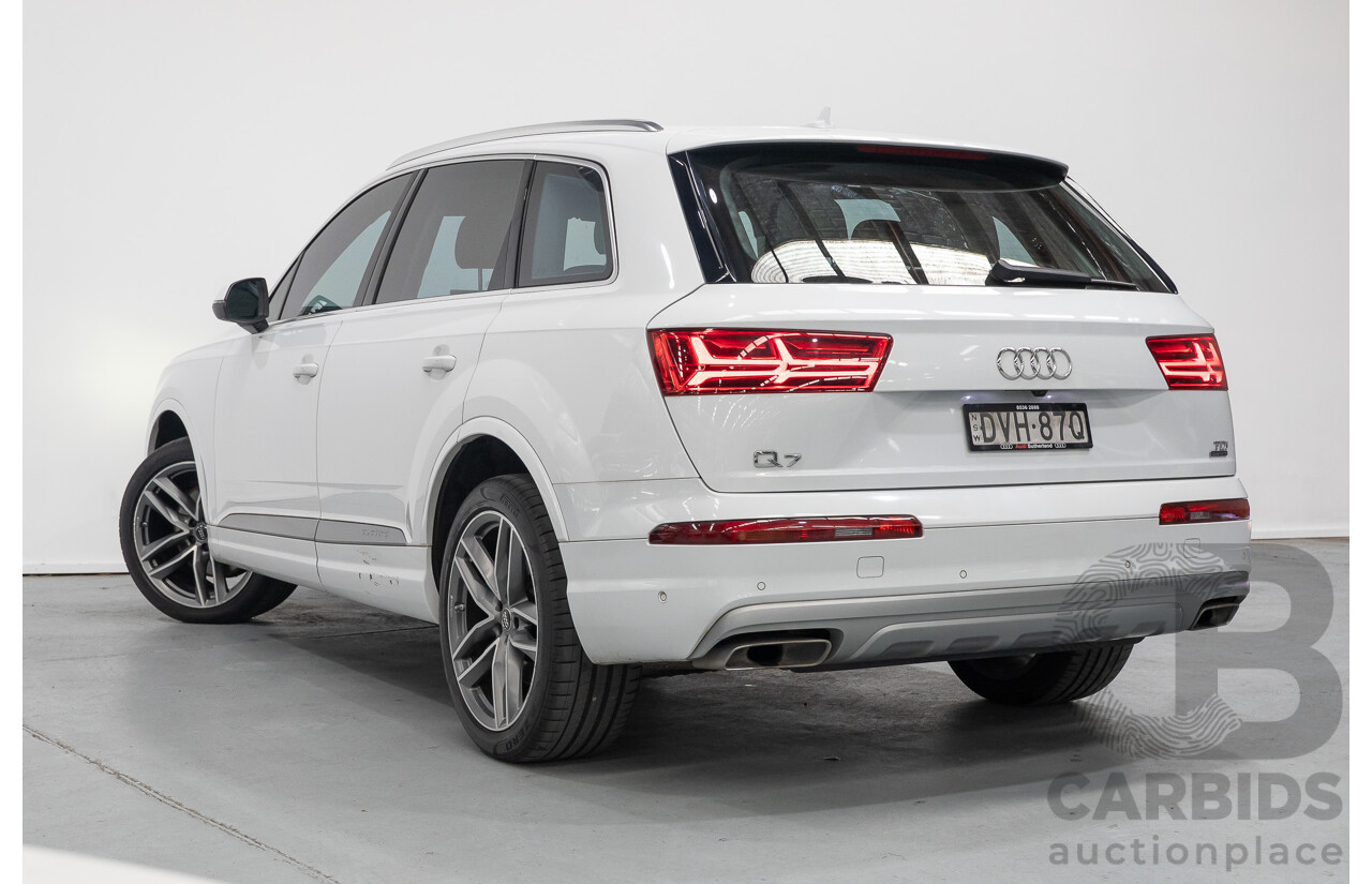 4/2018 Audi Q7 3.0 TDI Quattro (AWD) 4M MY18 4d Wagon Glacier White Metallic Turbo Diesel V6 3.0L - 7 Seater