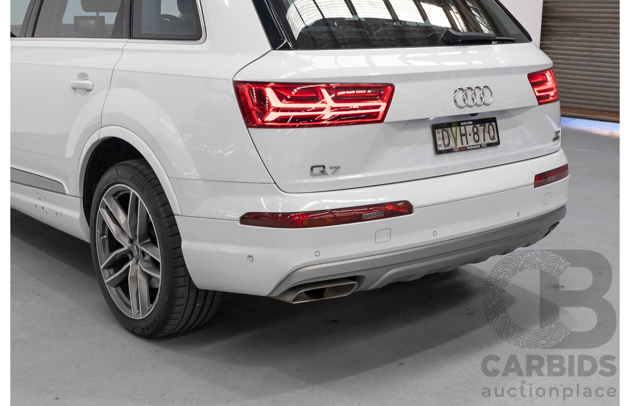 4/2018 Audi Q7 3.0 TDI Quattro (AWD) 4M MY18 4d Wagon Glacier White Metallic Turbo Diesel V6 3.0L - 7 Seater