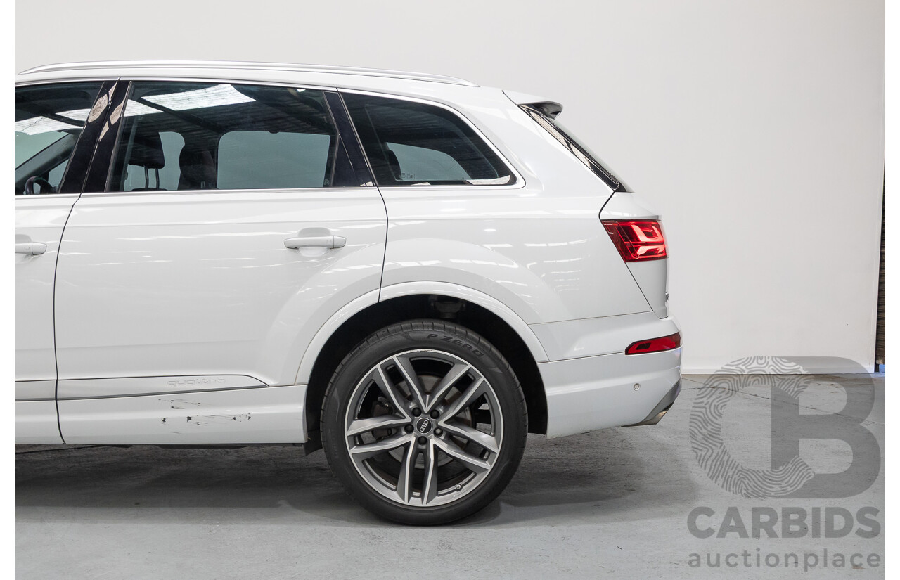 4/2018 Audi Q7 3.0 TDI Quattro (AWD) 4M MY18 4d Wagon Glacier White Metallic Turbo Diesel V6 3.0L - 7 Seater