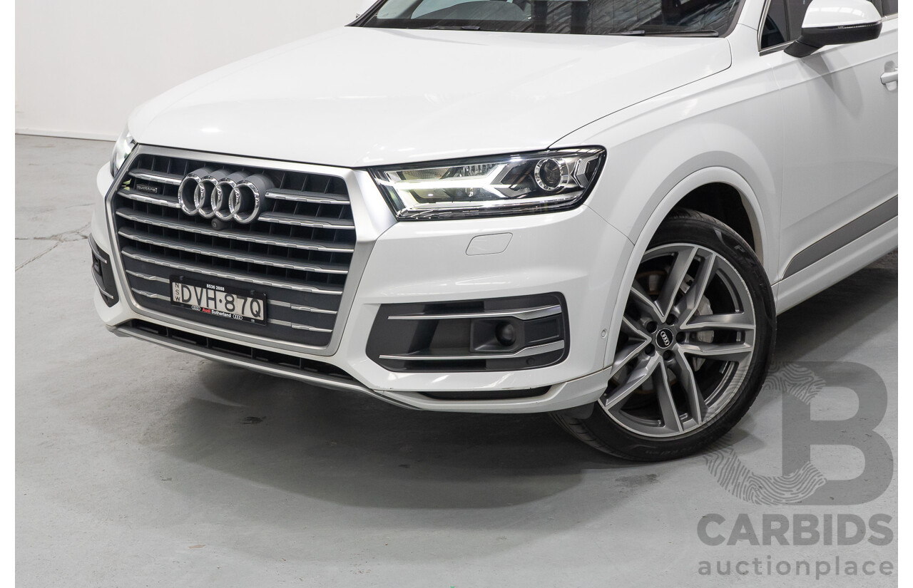 4/2018 Audi Q7 3.0 TDI Quattro (AWD) 4M MY18 4d Wagon Glacier White Metallic Turbo Diesel V6 3.0L - 7 Seater