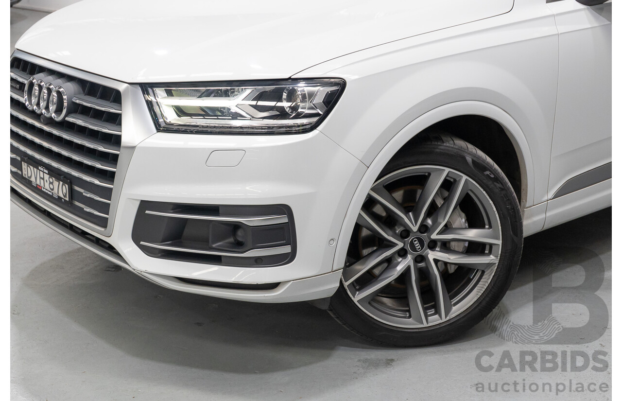 4/2018 Audi Q7 3.0 TDI Quattro (AWD) 4M MY18 4d Wagon Glacier White Metallic Turbo Diesel V6 3.0L - 7 Seater