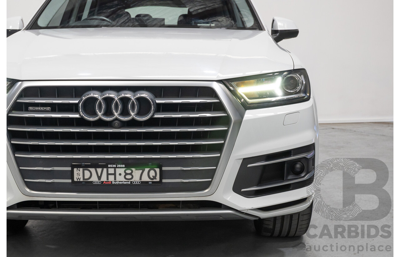 4/2018 Audi Q7 3.0 TDI Quattro (AWD) 4M MY18 4d Wagon Glacier White Metallic Turbo Diesel V6 3.0L - 7 Seater
