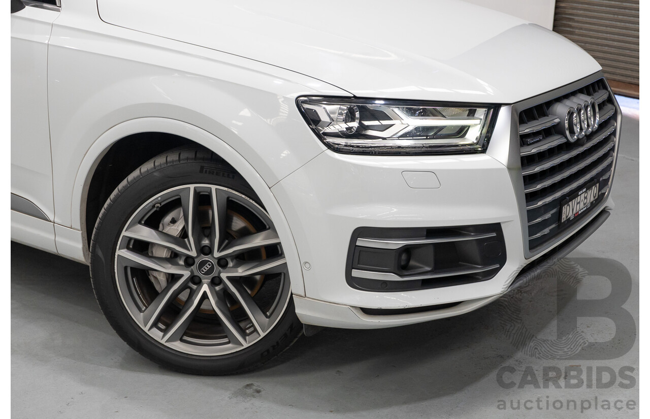 4/2018 Audi Q7 3.0 TDI Quattro (AWD) 4M MY18 4d Wagon Glacier White Metallic Turbo Diesel V6 3.0L - 7 Seater