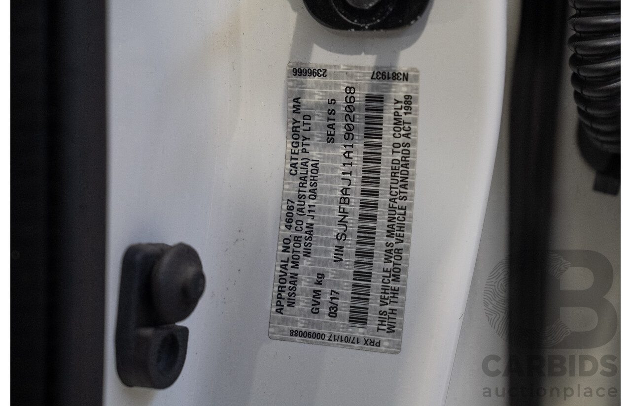 03/2017 Nissan Qashqai Ti FWD J11 4d Wagon White 2.0L