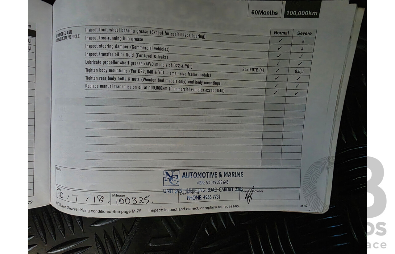 01/2013 Nissan Navara ST (4x4) D40 Dual Cab P/Up Red 2.5L