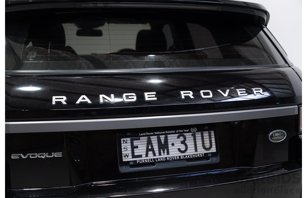03/2019 Range Rover Evoque TD4 SE (AWD) LV MY19 5d Wagon Ebony Black Turbo Diesel 2.0L