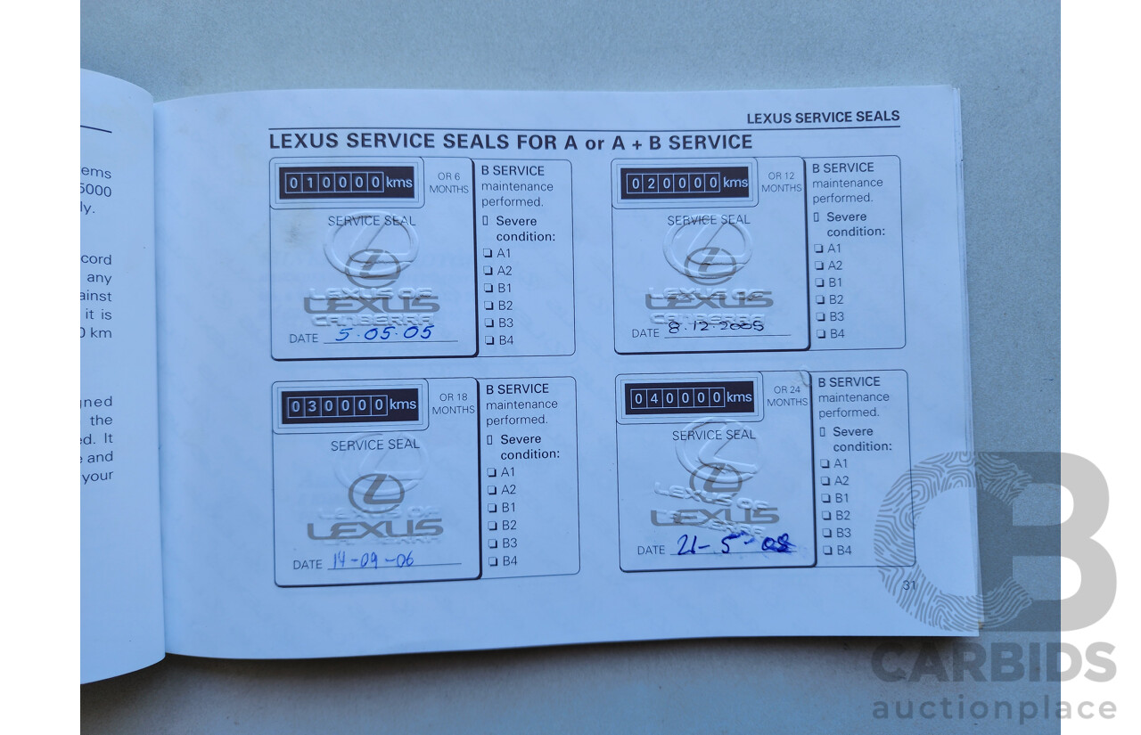 11/2004 Lexus Rx330 Sports MCU38R 4d Wagon White 3.3L