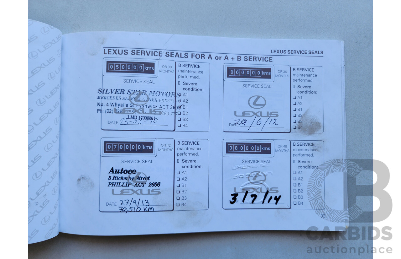 11/2004 Lexus Rx330 Sports MCU38R 4d Wagon White 3.3L
