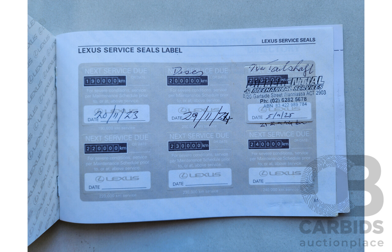 11/2004 Lexus Rx330 Sports MCU38R 4d Wagon White 3.3L