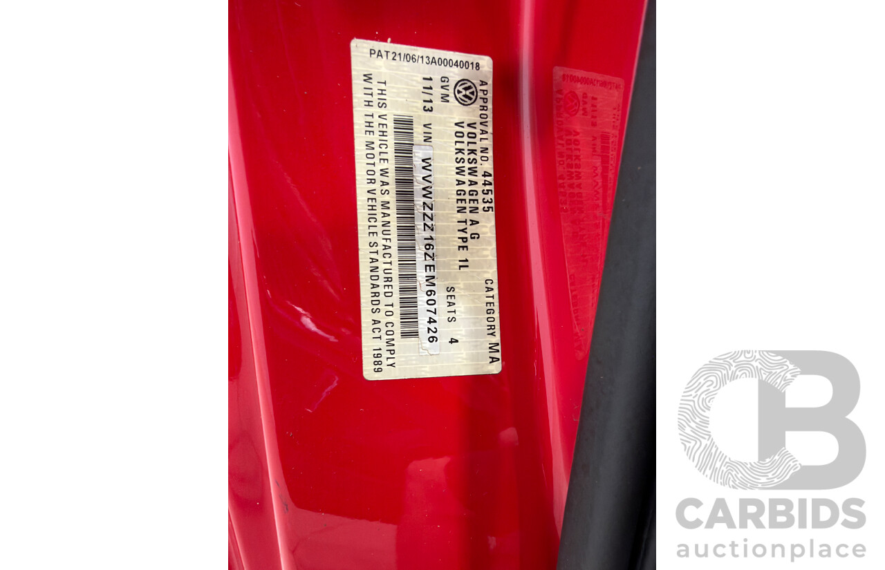 11/2013 Volkswagen Beetle 1L 3D Hatchback Red 1.4L