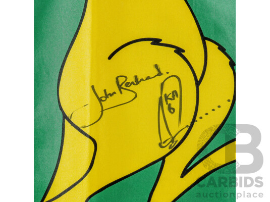 1983 America?s Cup Winning Skipper John Bertrand Signed Boxing Kangaroo Flag