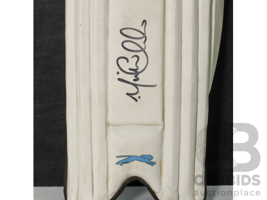 2015 Cricket World Cup Winning Captain Michael Clarke Signed Puma Batting Pad - With COA