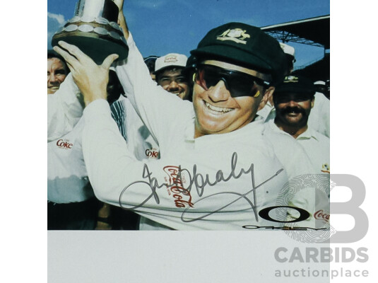 Australian Test Cricket Legend Ian Healy Signed Framed Photograph With Mark Taylor - With COA