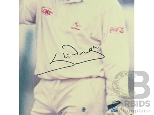 Australian Test Cricket Captain & Two-Time World Cup Winner Steve Waugh Signed Framed Cricket Display