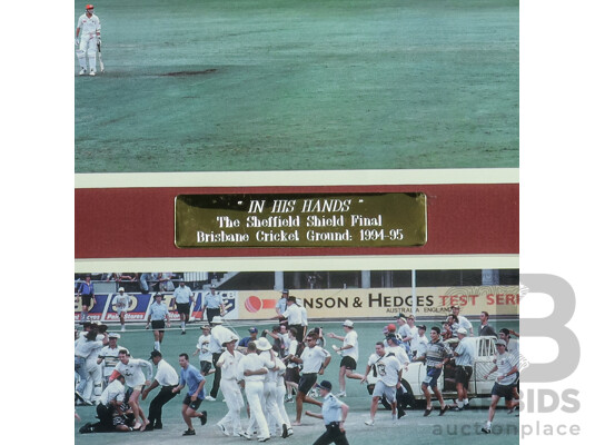 1994/95 Sheffield Shield Cricket Final at The Gabba Framed Panoramic Photograph
