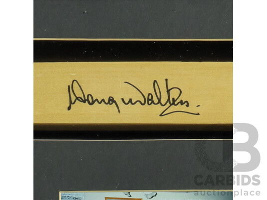 Australian Test Cricket Legend Doug Walters Signed Framed Mini Cricket Bat