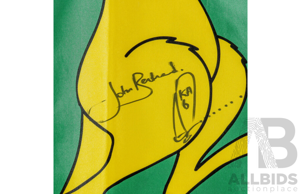 1983 America?s Cup Winning Skipper John Bertrand Signed Boxing Kangaroo Flag