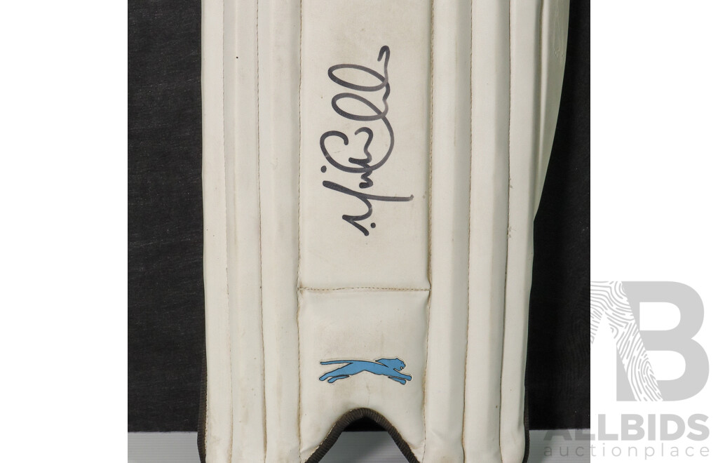 2015 Cricket World Cup Winning Captain Michael Clarke Signed Puma Batting Pad - With COA