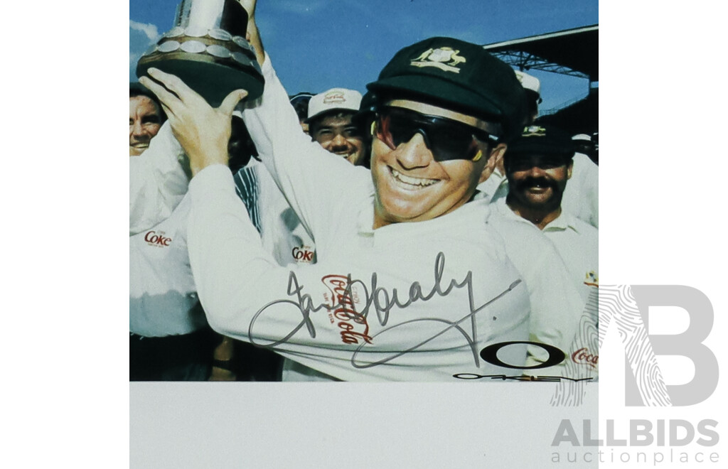 Australian Test Cricket Legend Ian Healy Signed Framed Photograph With Mark Taylor - With COA