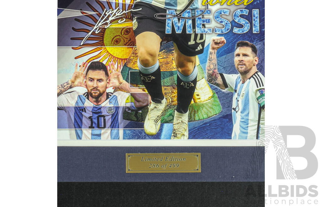 2022 Fifa World Cup Winner Lionel Messi Argentina Framed Commemorative Display - Limited Edition 286/499