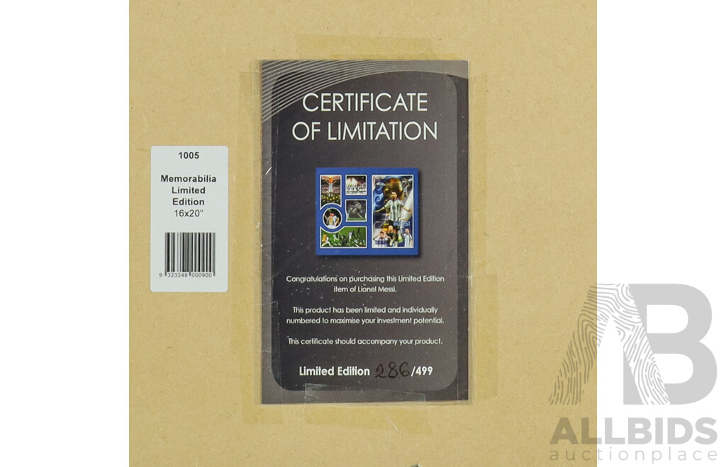 2022 Fifa World Cup Winner Lionel Messi Argentina Framed Commemorative Display - Limited Edition 286/499
