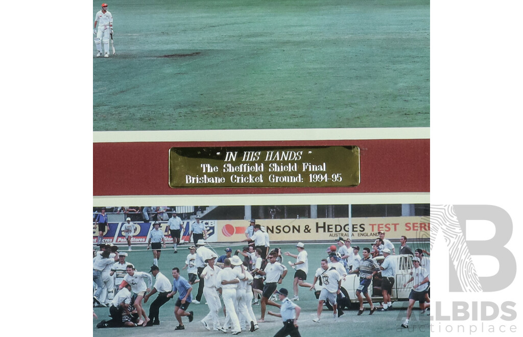1994/95 Sheffield Shield Cricket Final at The Gabba Framed Panoramic Photograph