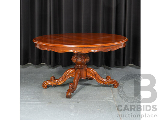 Reproduction Round Mahogany Single Pedestal Coffee Table