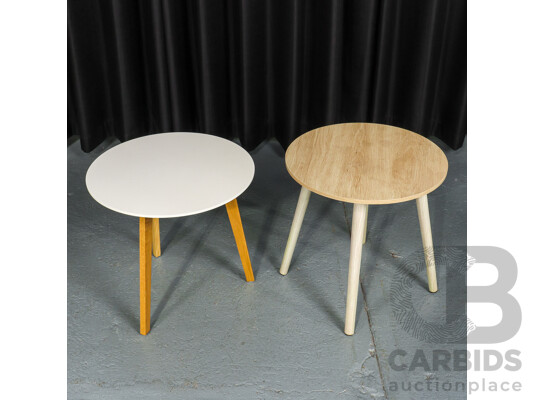 Pair of Unmatched Modern Timber Side Tables