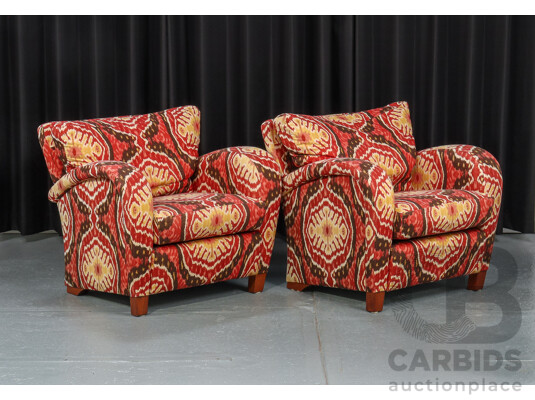 Pair of Modern Fabric Armchairs