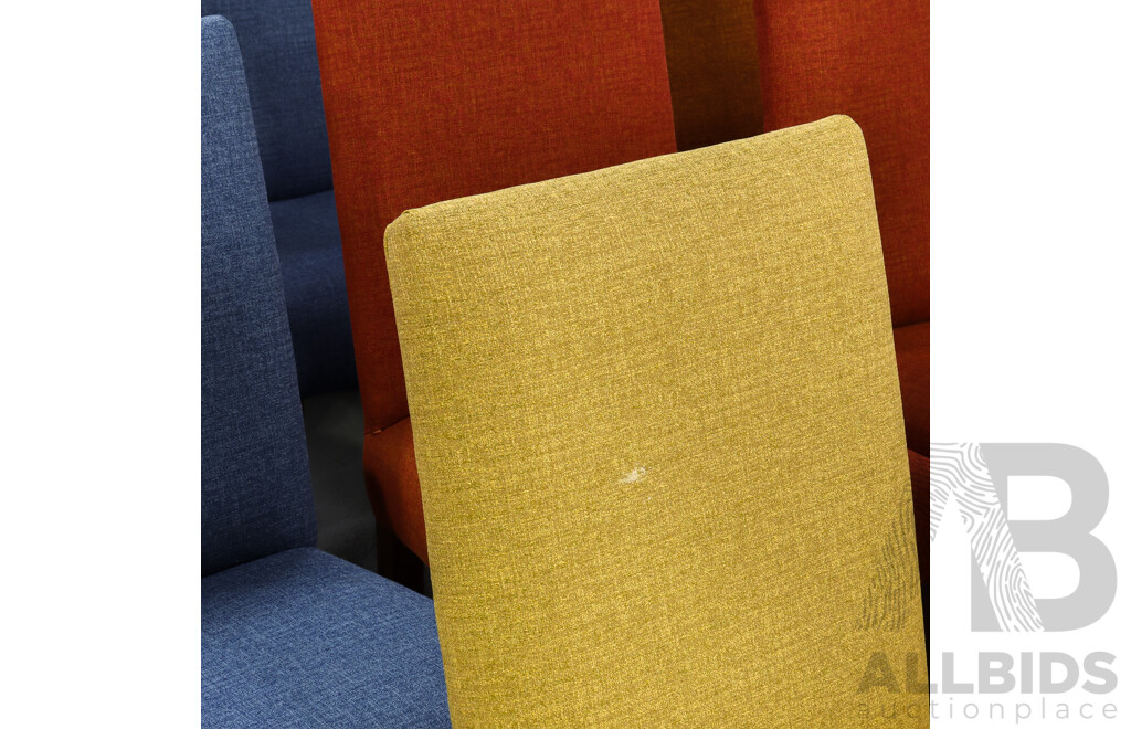 Good Set of 12 Multi Coloured Woollen Upholstered Dining Chairs