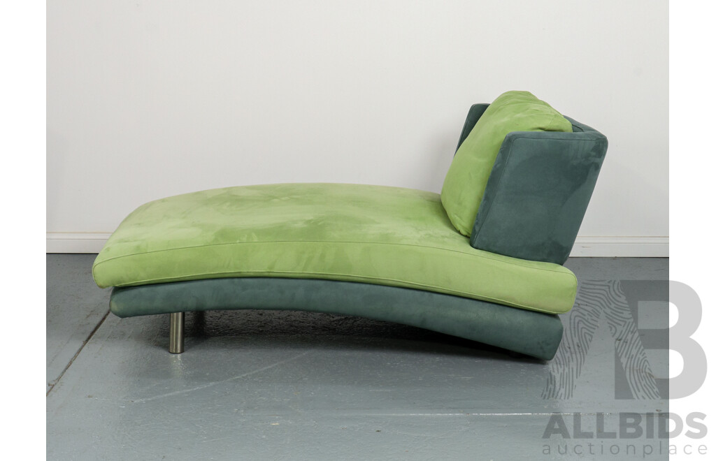 Modern Two Tone Curved Upholstered Chaise Lounge