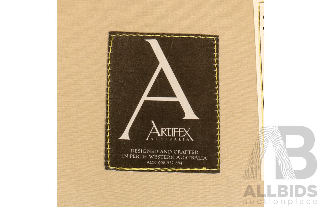 Yellow Leather Three Seater Lounge by Artifex Furniture