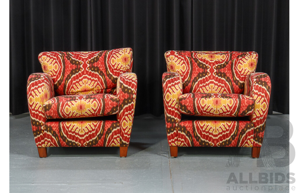 Pair of Modern Fabric Armchairs