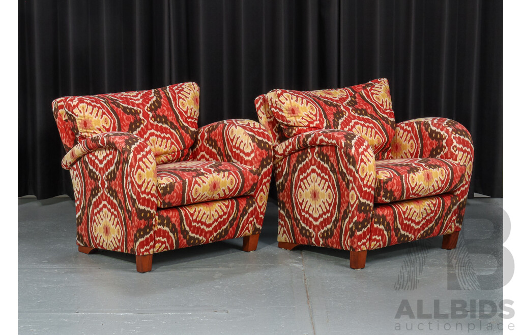 Pair of Modern Fabric Armchairs