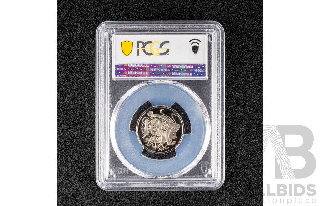 Australian 1970 Ten Cent Coin, Graded PCGS PR69DCAM