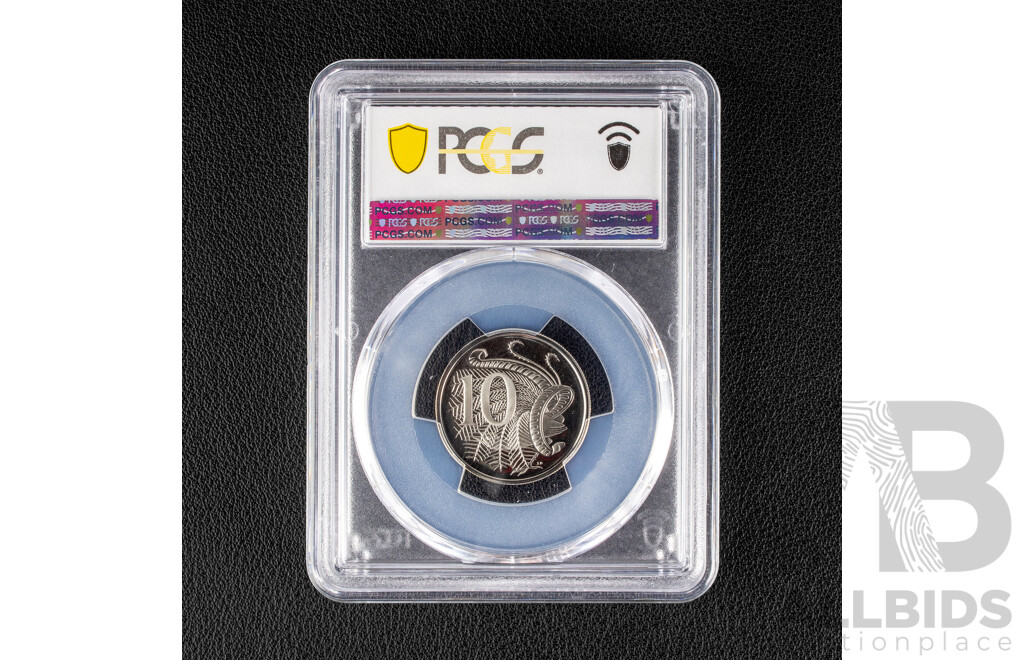 Australian 1975 Ten Cent Coin, Graded PCGS PR69DCAM