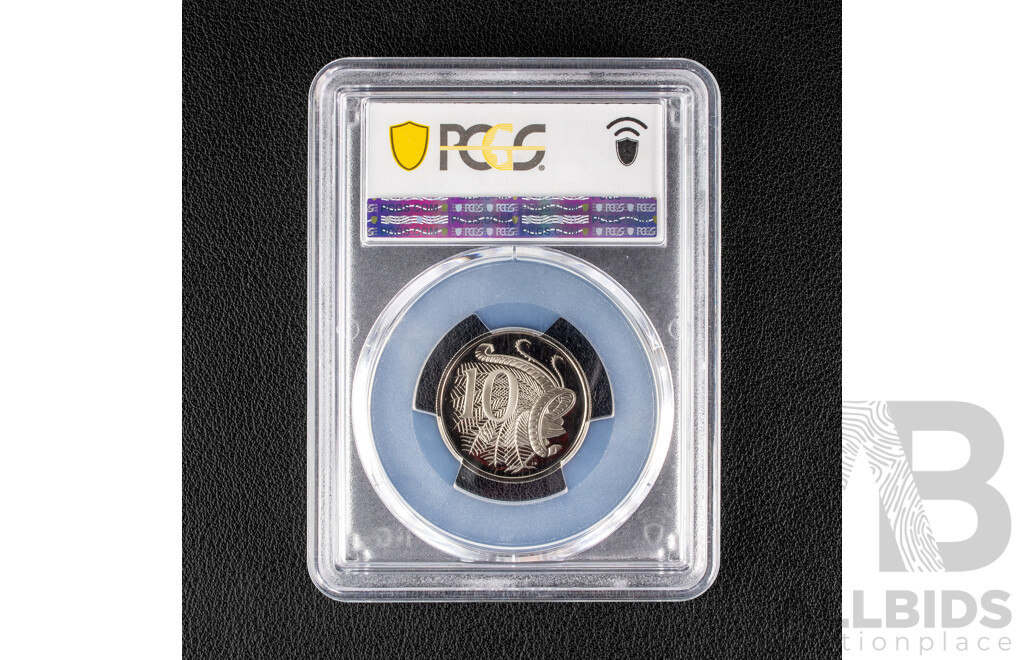 Australian 1976 Ten Cent Coin, Graded PCGS PR69DCAM