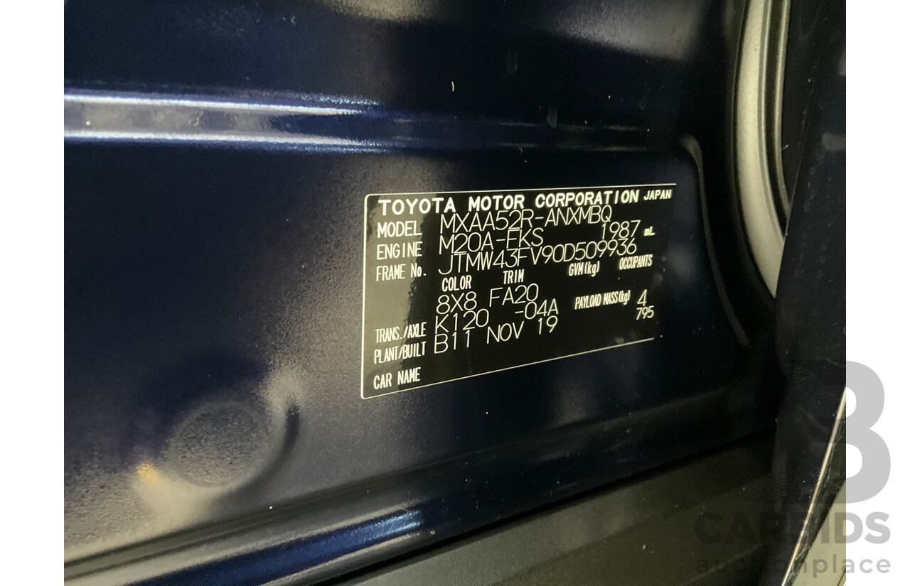 12/2019 Toyota RAV4 GXL MXAA52R 4d Wagon Saturn Blue 2.0L