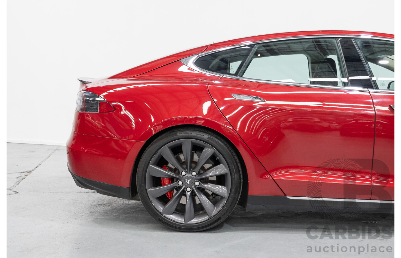 10/2015 Tesla Model S P85D (AWD) 4d Hatchback Sunset Red Metallic - Dedicated Electric EV 376kW