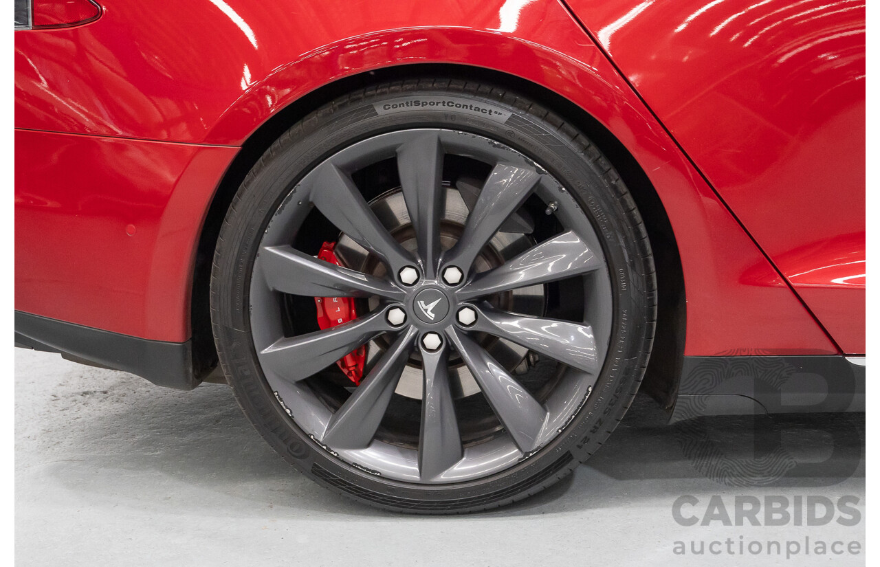 10/2015 Tesla Model S P85D (AWD) 4d Hatchback Sunset Red Metallic - Dedicated Electric EV 376kW
