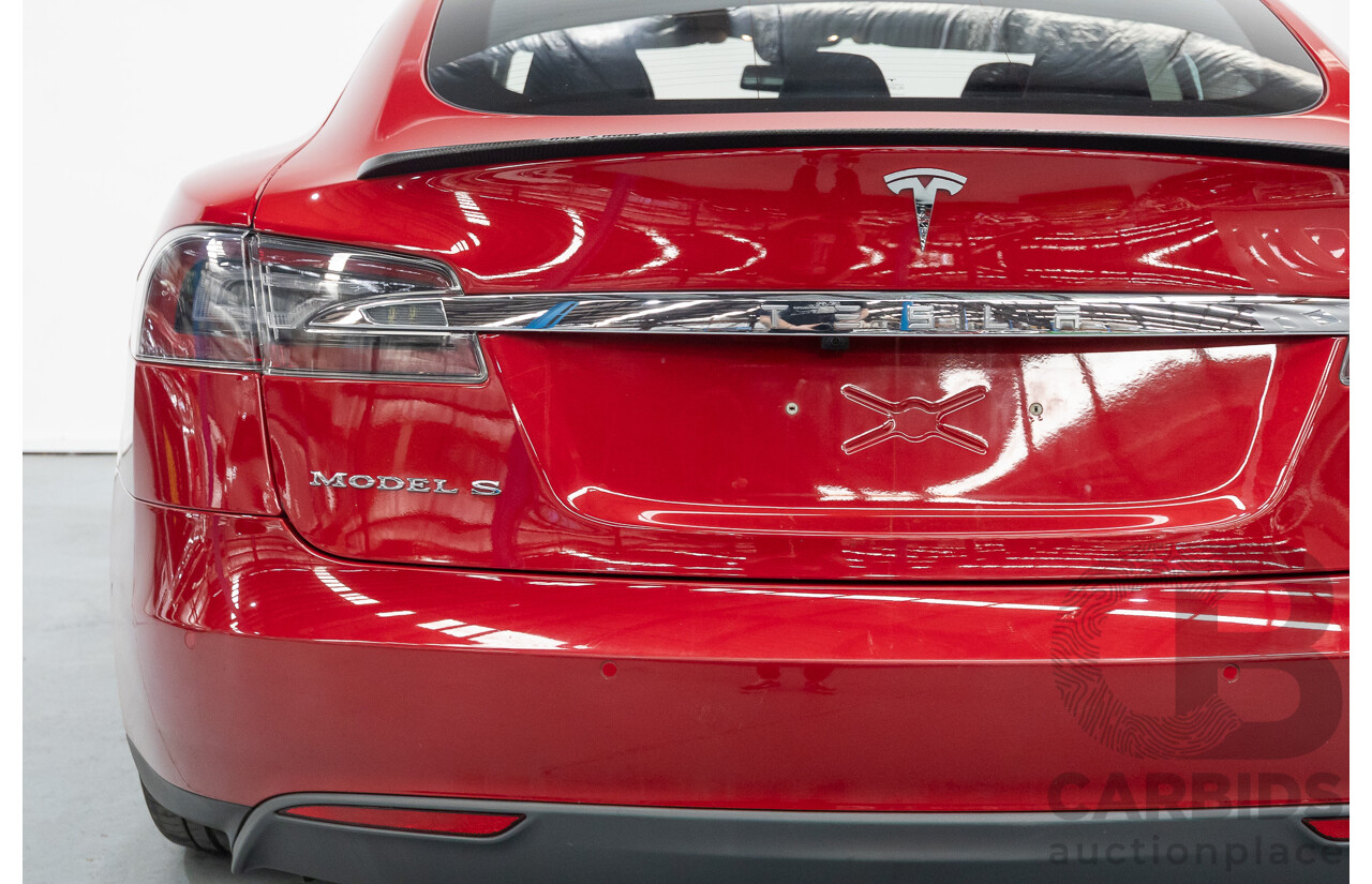 10/2015 Tesla Model S P85D (AWD) 4d Hatchback Sunset Red Metallic - Dedicated Electric EV 376kW